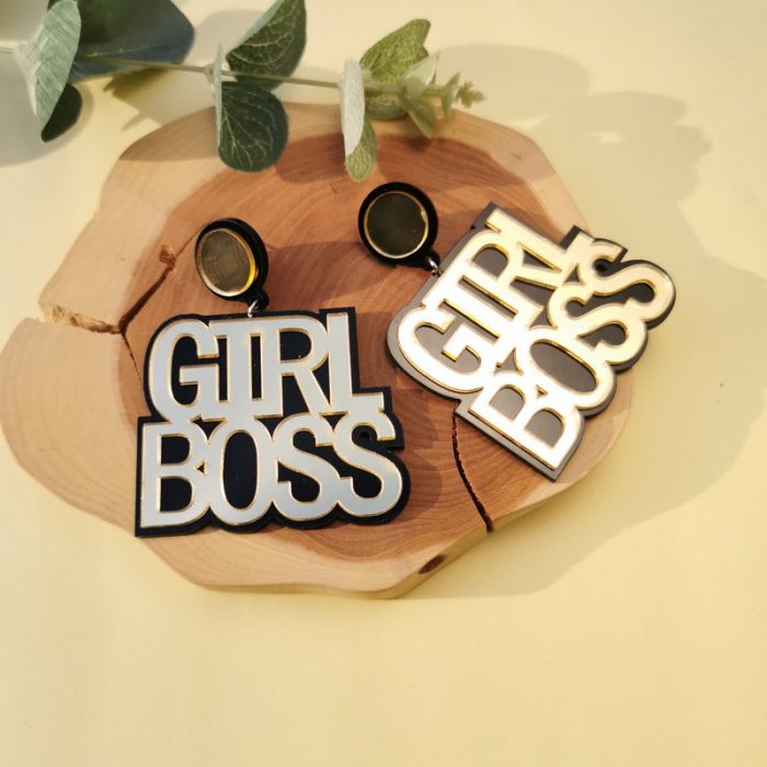 Acrylic Girl Boss Earrings