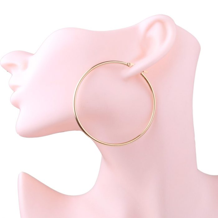 Golden Hoops Earrings 7.5CM