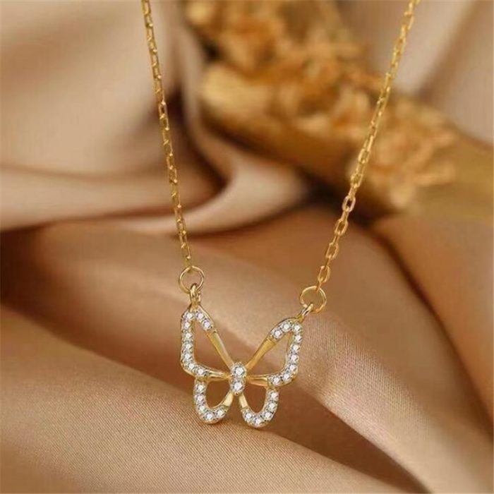 Golden Sterling Butterflly Necklace