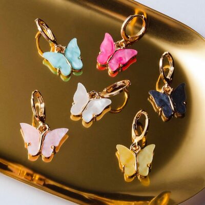 Candy Butterfly studs Red