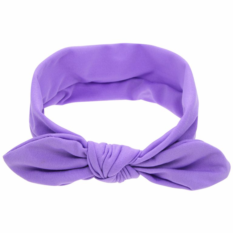 Baby hairband stretch cloth rabbit ears  Light purple