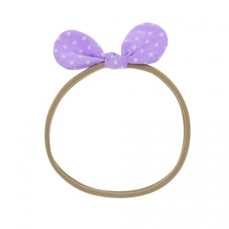 little bow tie nylon headband Purple dot dot