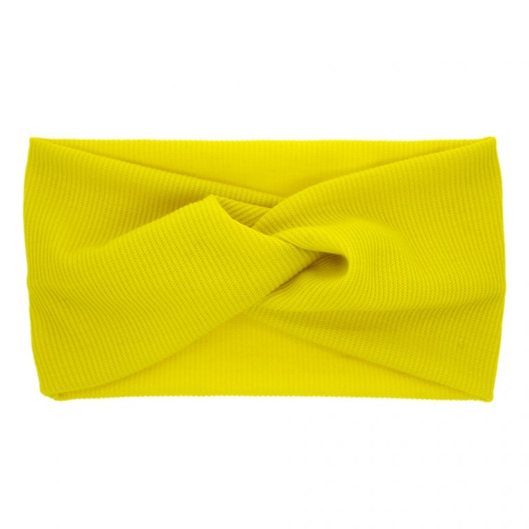 Children’s cross elastic  hairband Bright yellow cross (stripe)