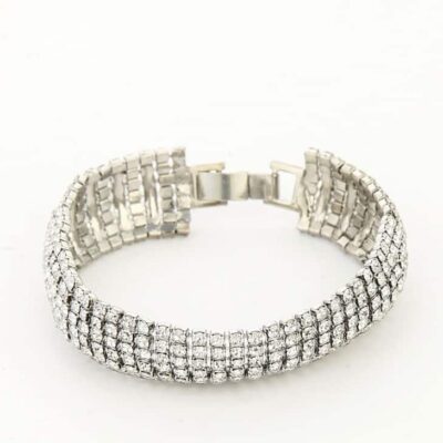 Multi layer Diamond Bracelets Silver Base