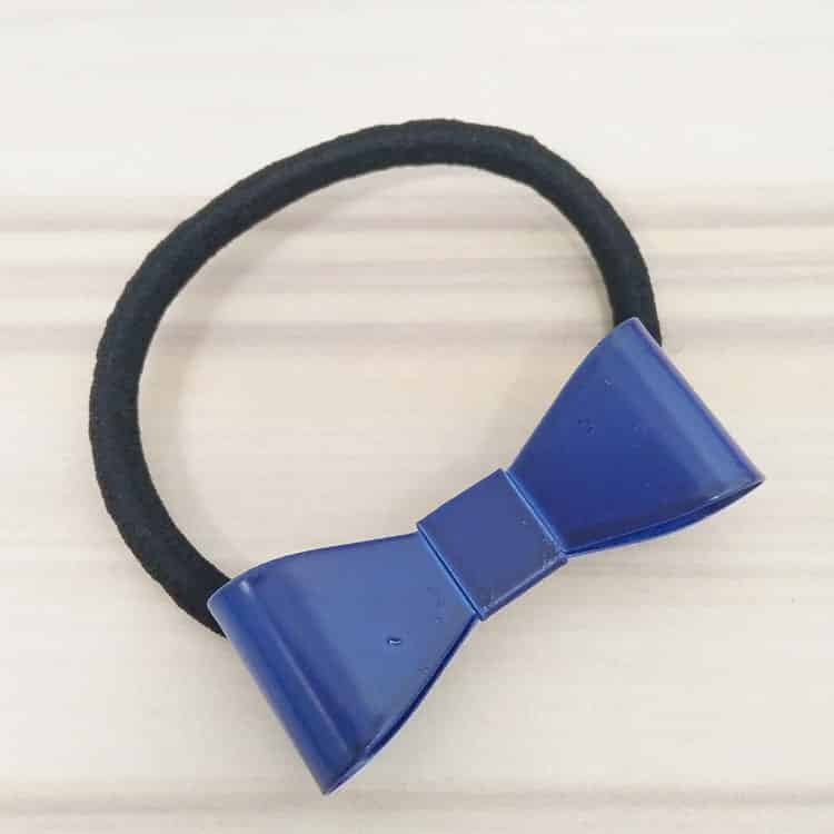 Metalic bow Rubberband Blue
