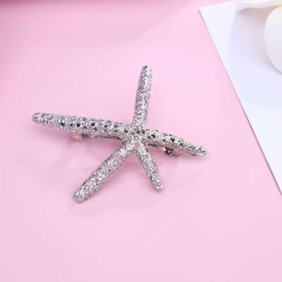 Silver Starfish Hairclip