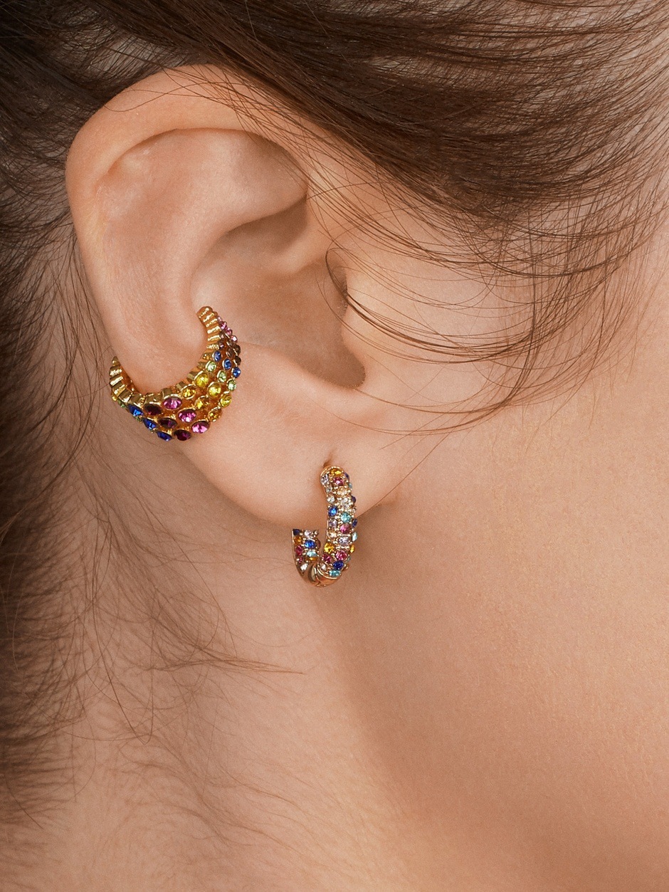 Price: 6824.00 Rs Anlagrace Gold Star Cuff Chain Earring Crystal Ear Cuff  Earr-sgquangbinhtourist.com.vn