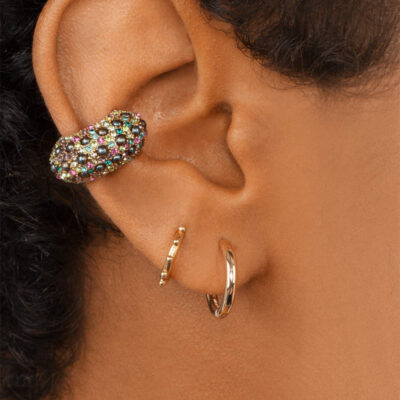 Multi Colour Diamond  Ear Cuff 1pc