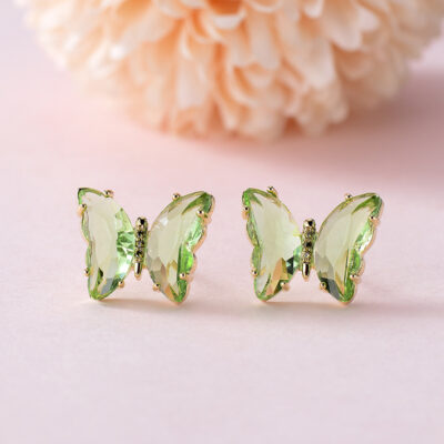 Eva Green Glass  Butterfly Studs