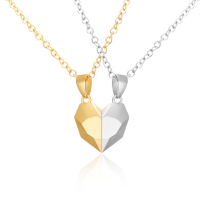 Couple Heart Necklace Golden & Silver