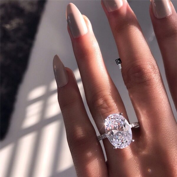 Single Diamond Ring Silver(Size 9)