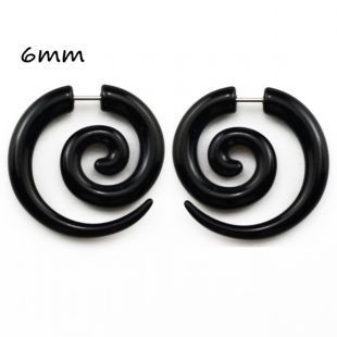 Snail Spiral Black Ear Cuffs 1 pc