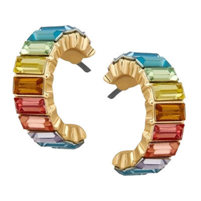 Multicolored Mini Baugette Hoops
