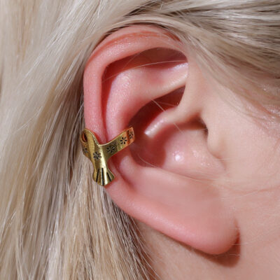 Simple Golden Bird Design Ear Cuffs 1pc