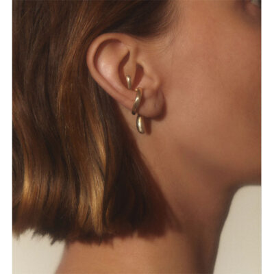 French Design Without Piercing Golden Ear Cuffs 1pc