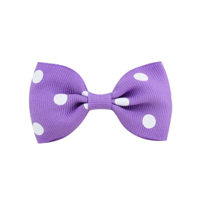 Polka Dot Purple Bow Clip