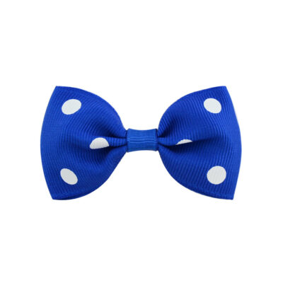 Polka Dot Blue Bow Clip