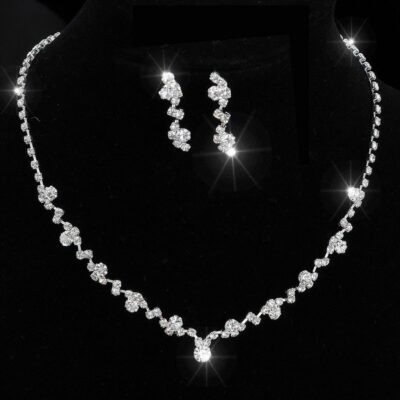 Crystal Full Diamond Golden Necklace Set