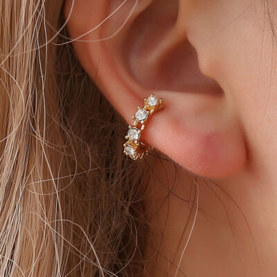 Mini Diamond Golden Ear Cuffs 1pc