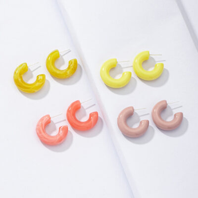 Candy Yellow Fat Hoops