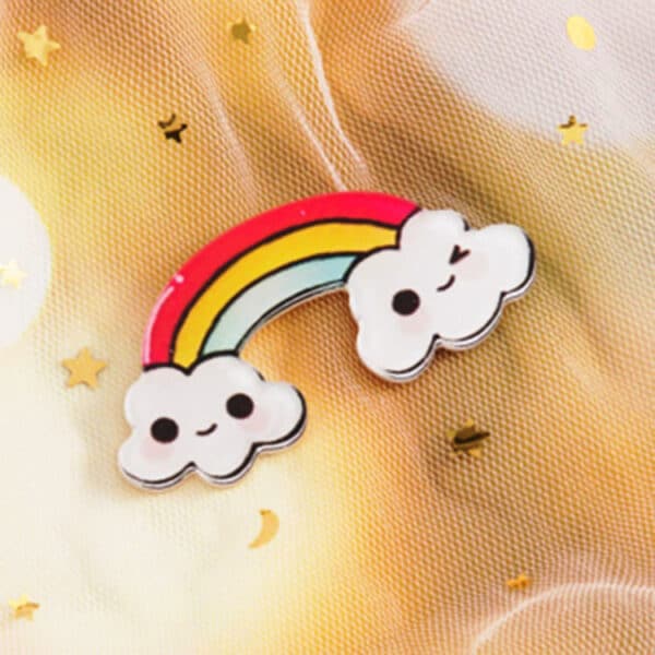 Clouds And Rainbow Brooch