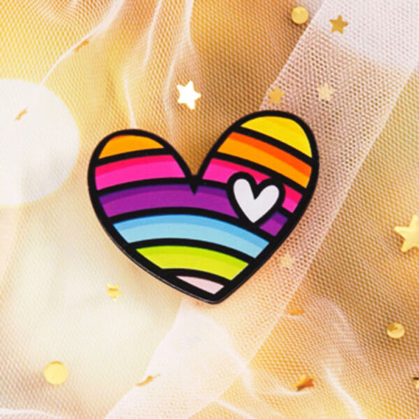 Colourful Heart Brooch