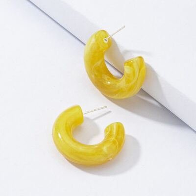 Candy Yellow Fat Hoops