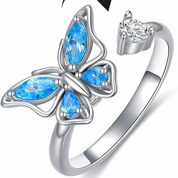 Spinning Butterfly Adjustable Ring