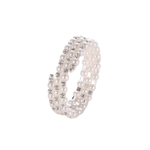 Diamond With Pearl Three Layer Bracelets
