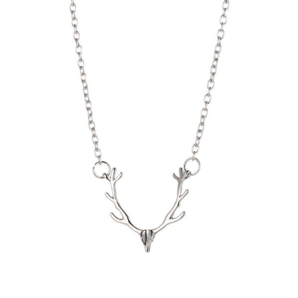 Deer Head Silver Necklace
