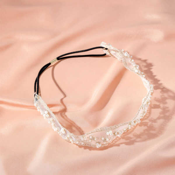 Small Pearl White Lace Headband
