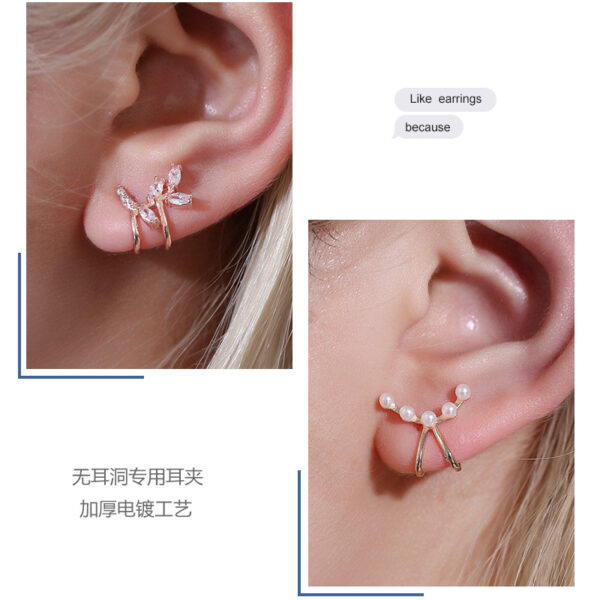 Silver Pearl Ear Cuffs 1pc