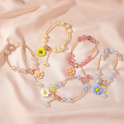 Sky Blue Daisy Flower Bracelets