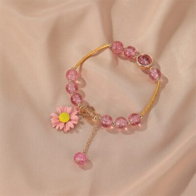 Peach Colour Daisy Flower Bracelets