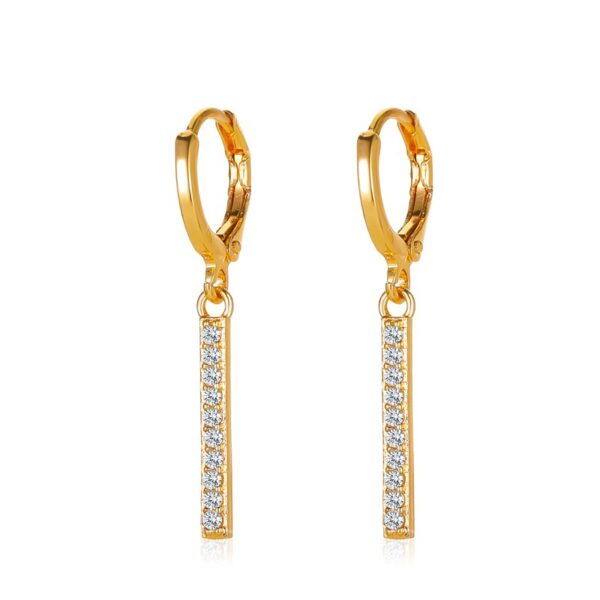 Golden Long Word Long Strip Earrings