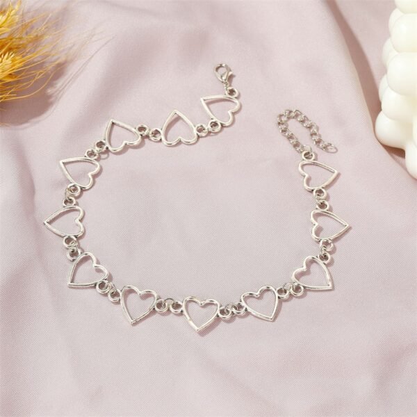 Heart Shape Silver Choker Necklace