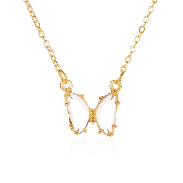 White Crystal Butterfly Necklace
