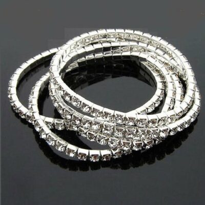 Full Diamond Single Row Elastic Bracelets