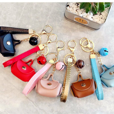Red Leather Bag Design Keychain