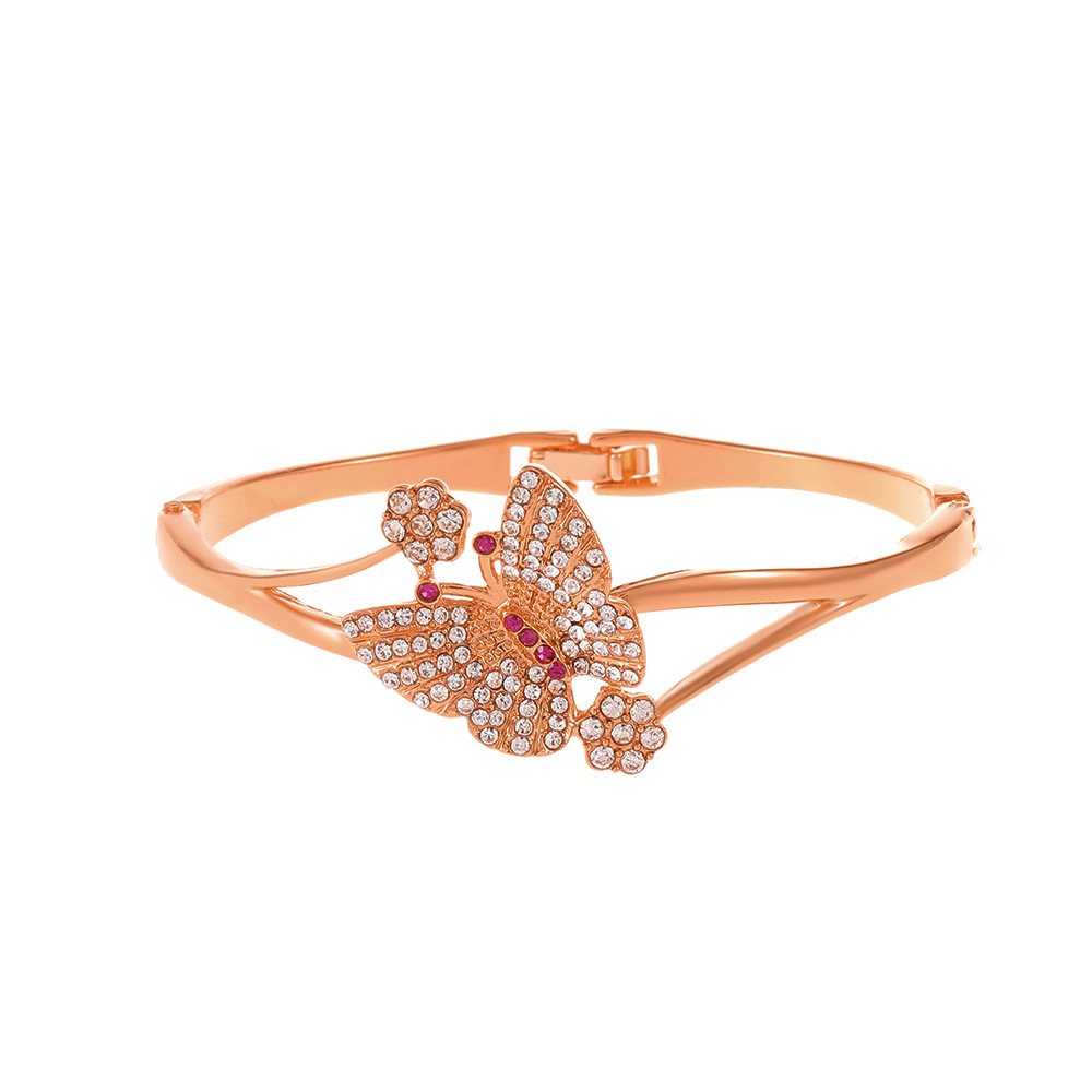 Forever Facets Diamond Accent Butterfly Charm 14k Rose Gold Plated 7.25”  Tennis Bracelet, Adult Female - Walmart.com
