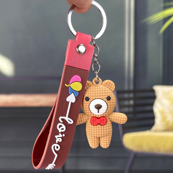 Knitted Bear Brown Keychain