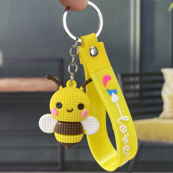 Knitted Bee Yellow Keychain