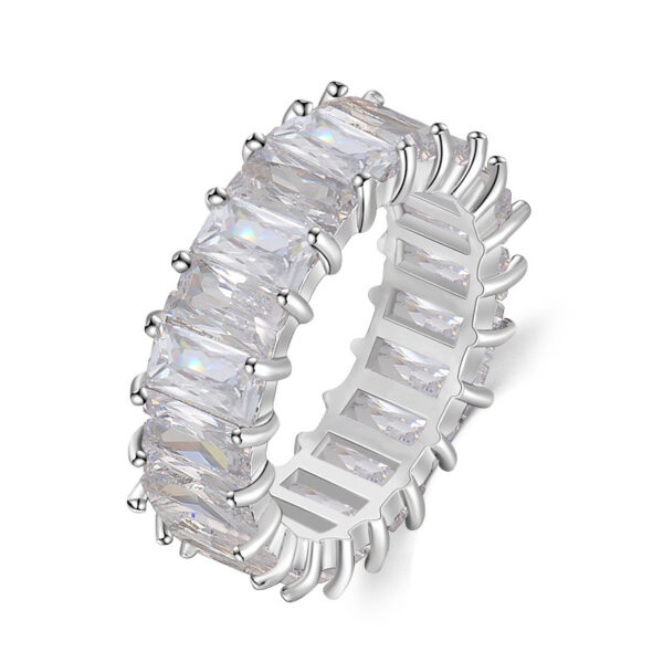 Silver Crystal Diamond Ring
