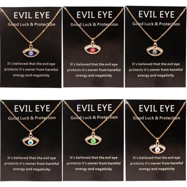 Golden Chain Blue Evil Eye Necklace