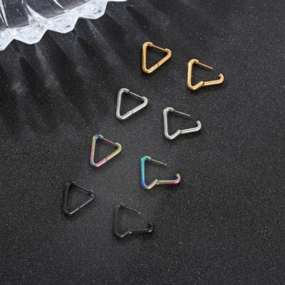Triangle Fat Silver Hoops