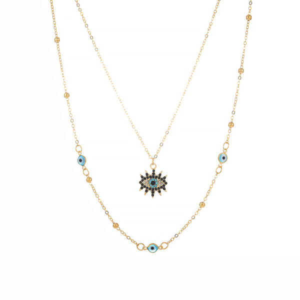 Evil Eye Two Layer Necklace Golden