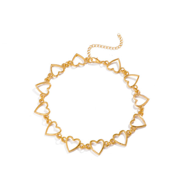 Heart Shape Golden Choker Necklace