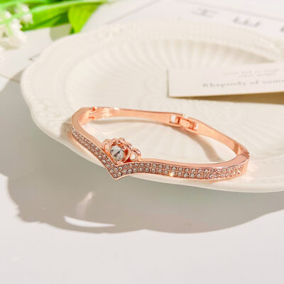 Rose Gold Mini Crown Diamond Bracelets