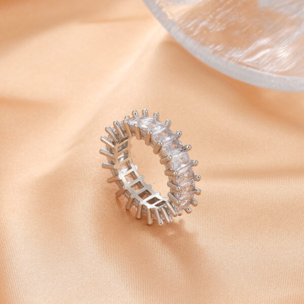 Silver Crystal Diamond Ring
