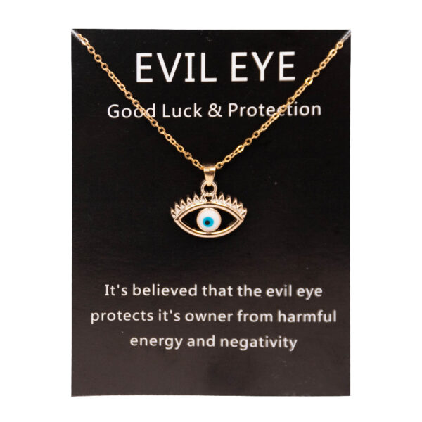 Golden Chain White Evil Eye Necklace